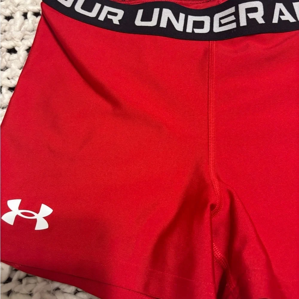 HEATGEAR UNDER ARMOUR Shorty Women's  Shorts compression mid rise shorty Red